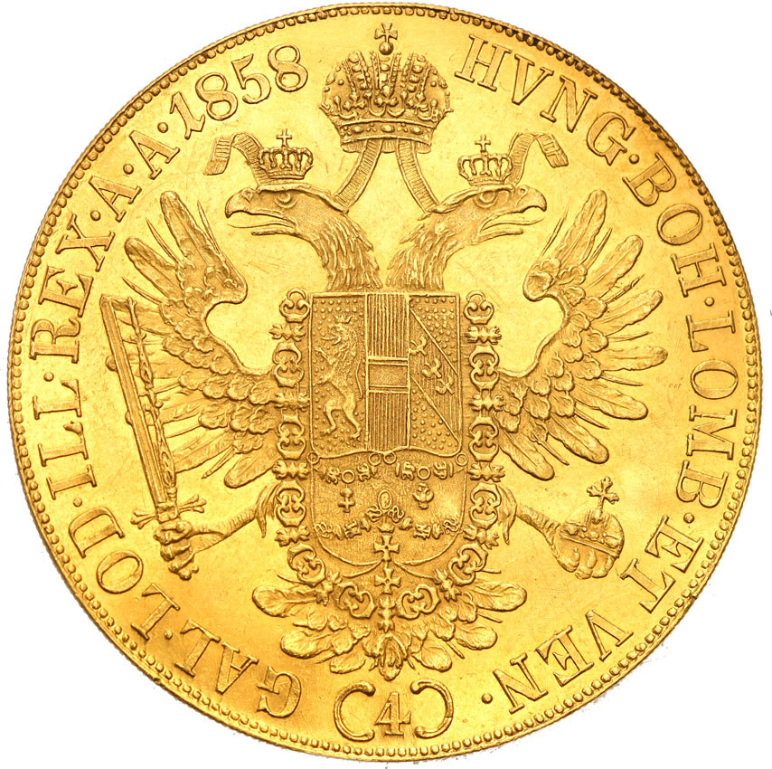 Austria. Franciszek Józef I. 4 dukaty 1858 A, Wiedeń